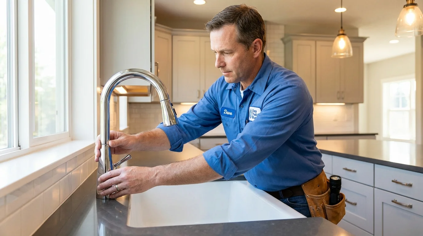 Kitchen faucet installation by Johns Plumbing LLC in Deadwood