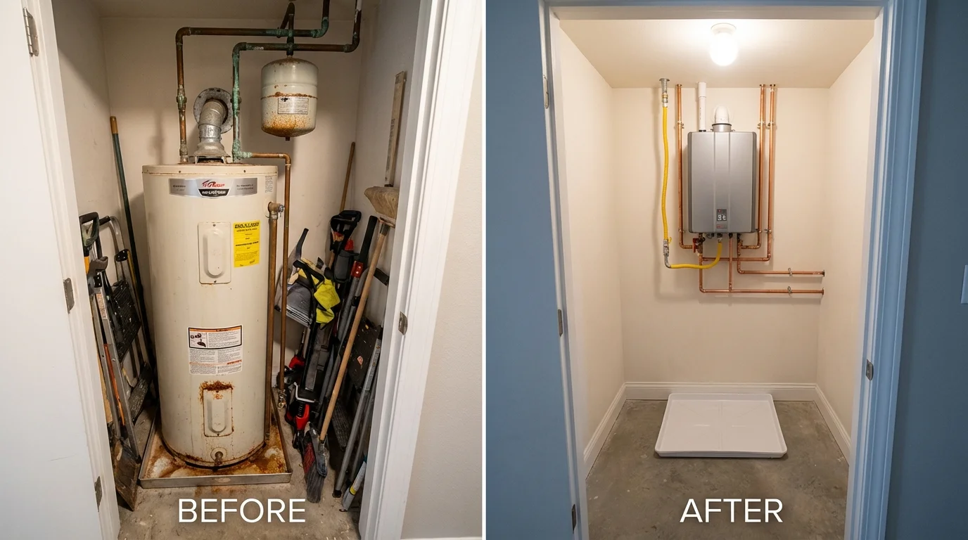 Tank water heater versus wall-mounted tankless unit comparison for Deadwood, SD homeowners