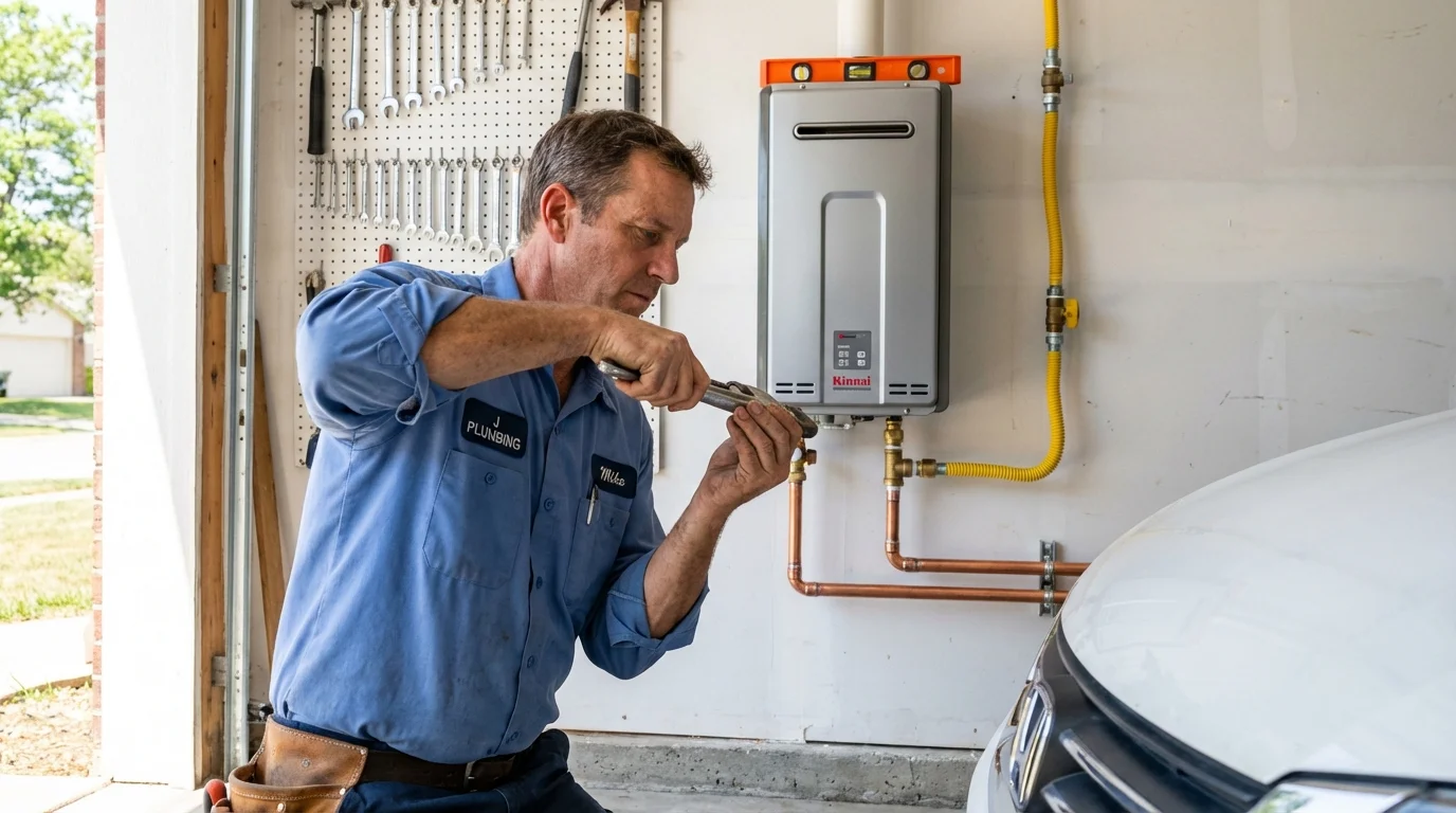 Tankless water heater installation by a Johns Plumbing LLC plumber in Deadwood